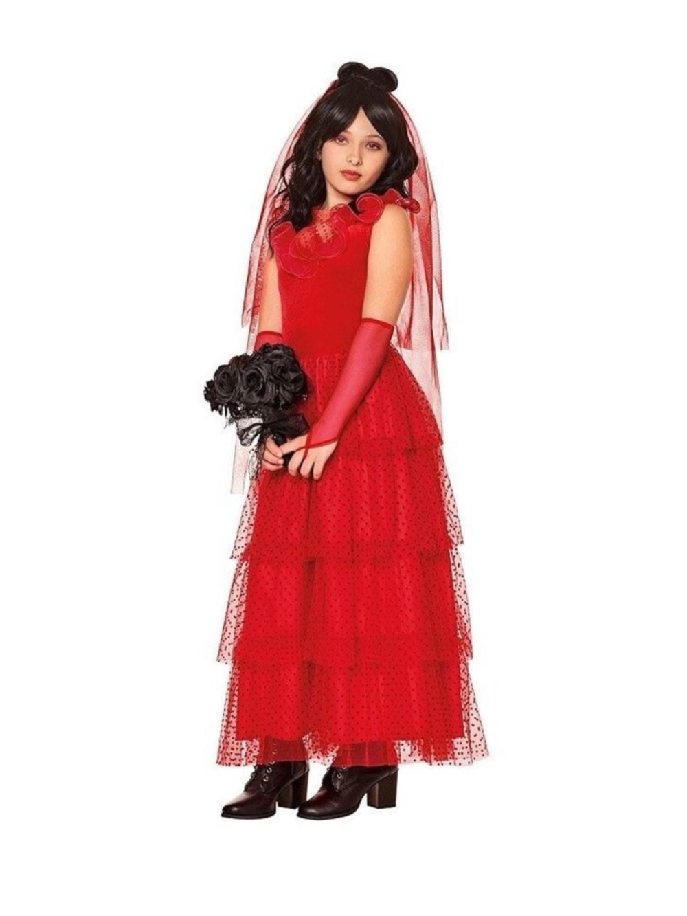 Beetlejuice Lydia Costume Child Size WITH FLOWERS